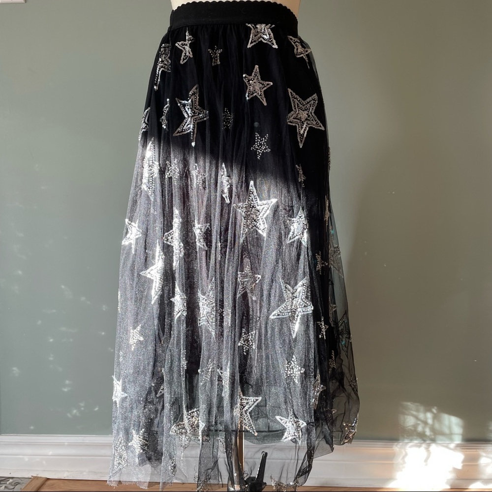 Sequins mesh skirt